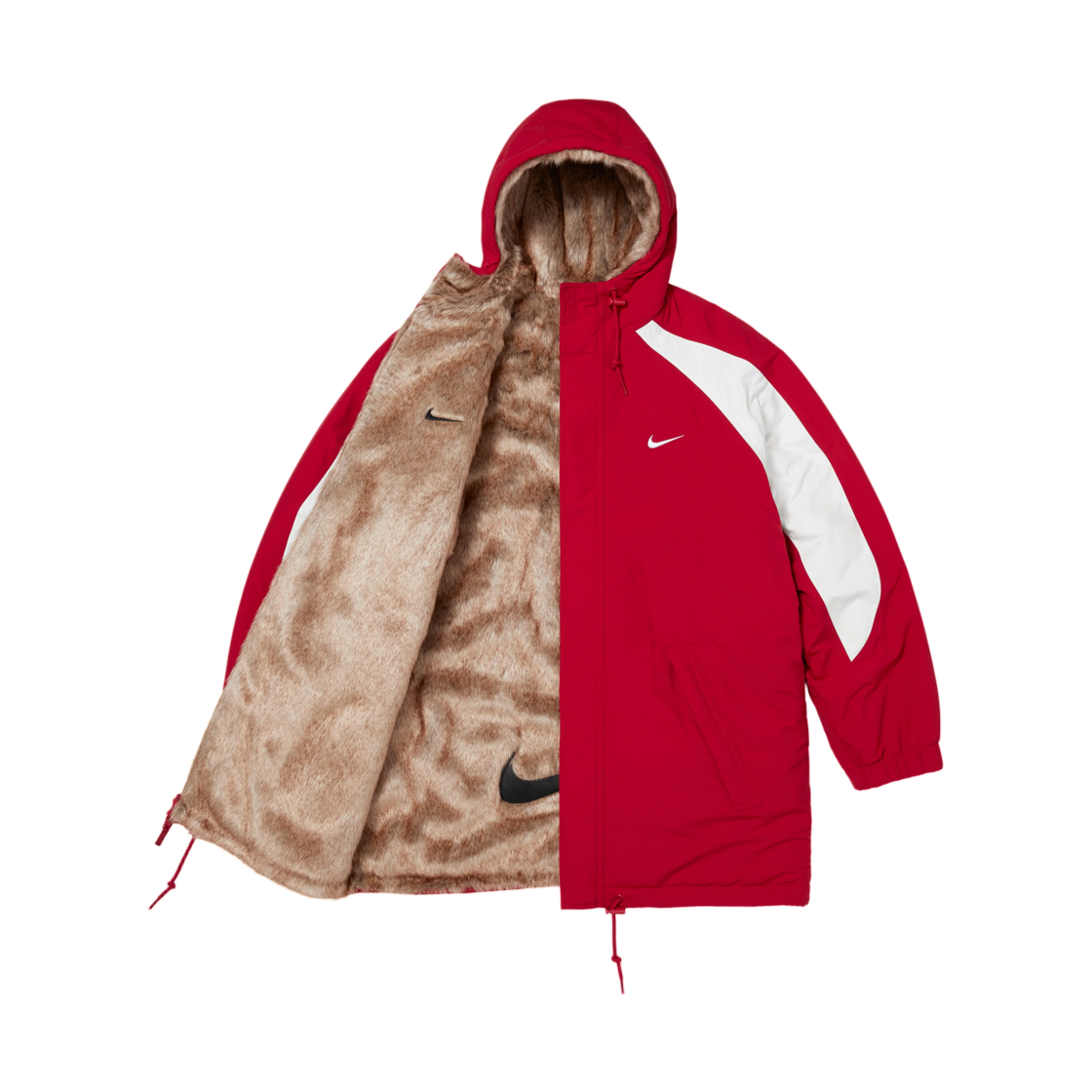 슈프림 x 나이키 포우 퍼 리버시블 파카 레드 - 26FW(Supreme x Nike Faux Fur Reversible Parka Red - 26FW) - 3