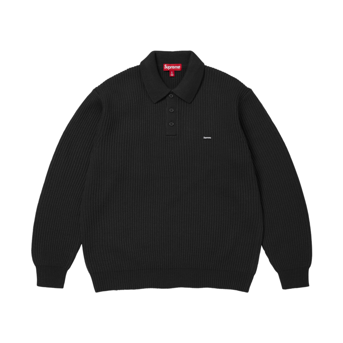 - Supreme Small Box Sweater Polo Black - 26FW