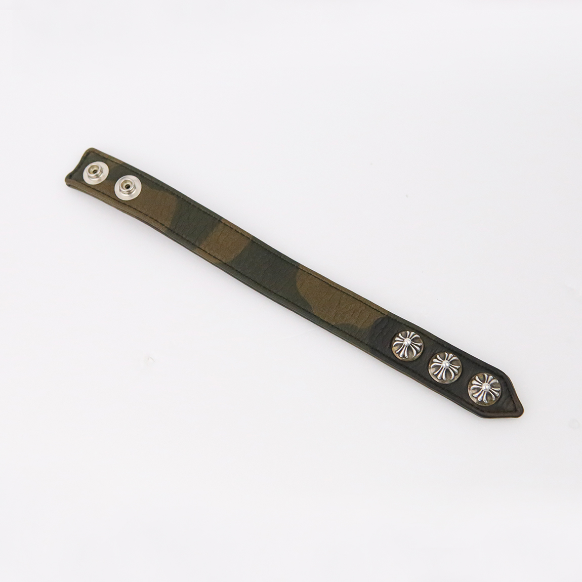 한스룸 크롬하츠  크로스볼 3버튼2스냅 레더 팔찌 (카모)(Hansroom Chrome Hearts Crossball 3 Button 2 Snap Leather (camo)) - 4