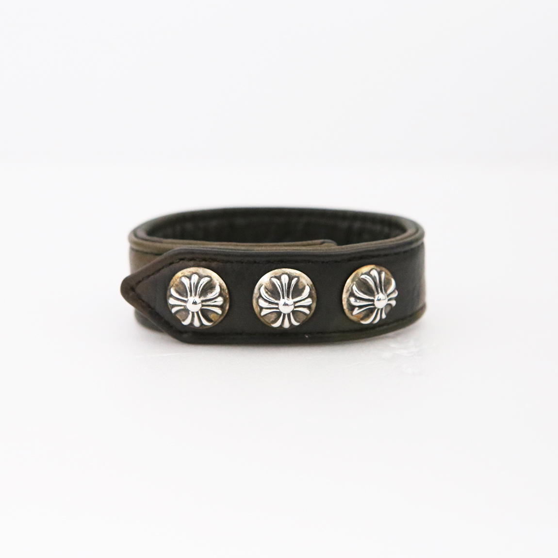 한스룸 크롬하츠  크로스볼 3버튼2스냅 레더 팔찌 (카모)(Hansroom Chrome Hearts Crossball 3 Button 2 Snap Leather (camo)) - 2