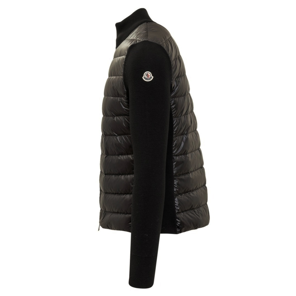 [15% 쿠폰] 몽클레르 로고 패치 니트 믹스 패딩 블랙 - 25SS([15% 쿠폰] Moncler Logo Patch Knit Mix Down Jacket Black - 25SS) - 4