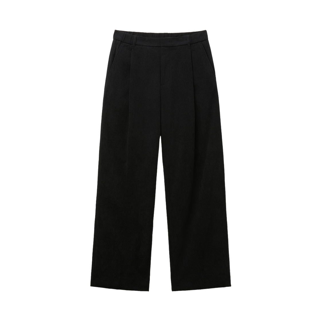CWPAW26743BKX Customellow Wide-Fit Pleated Corduroy Pants Black