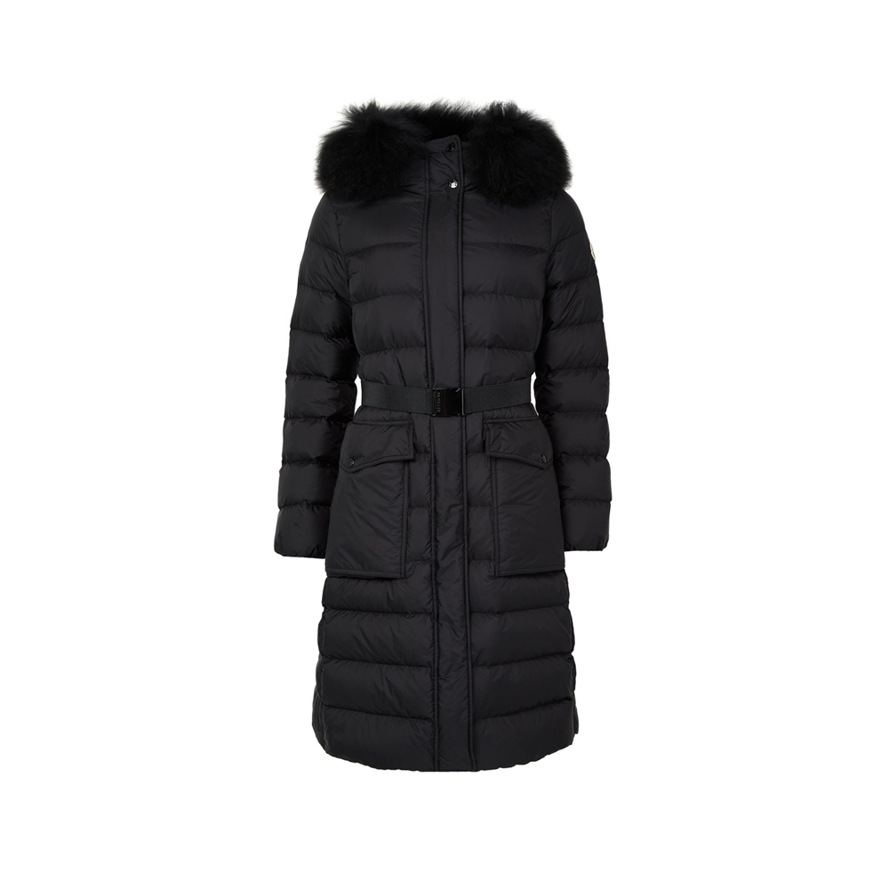 [15% 쿠폰] 몽클레르 클로에스 벨티드 퍼 롱 패딩 자켓 블랙 - 25FW([15% 쿠폰] Moncler Khloesse Belted Fur Long Down Jacket Black - 25FW) - 2