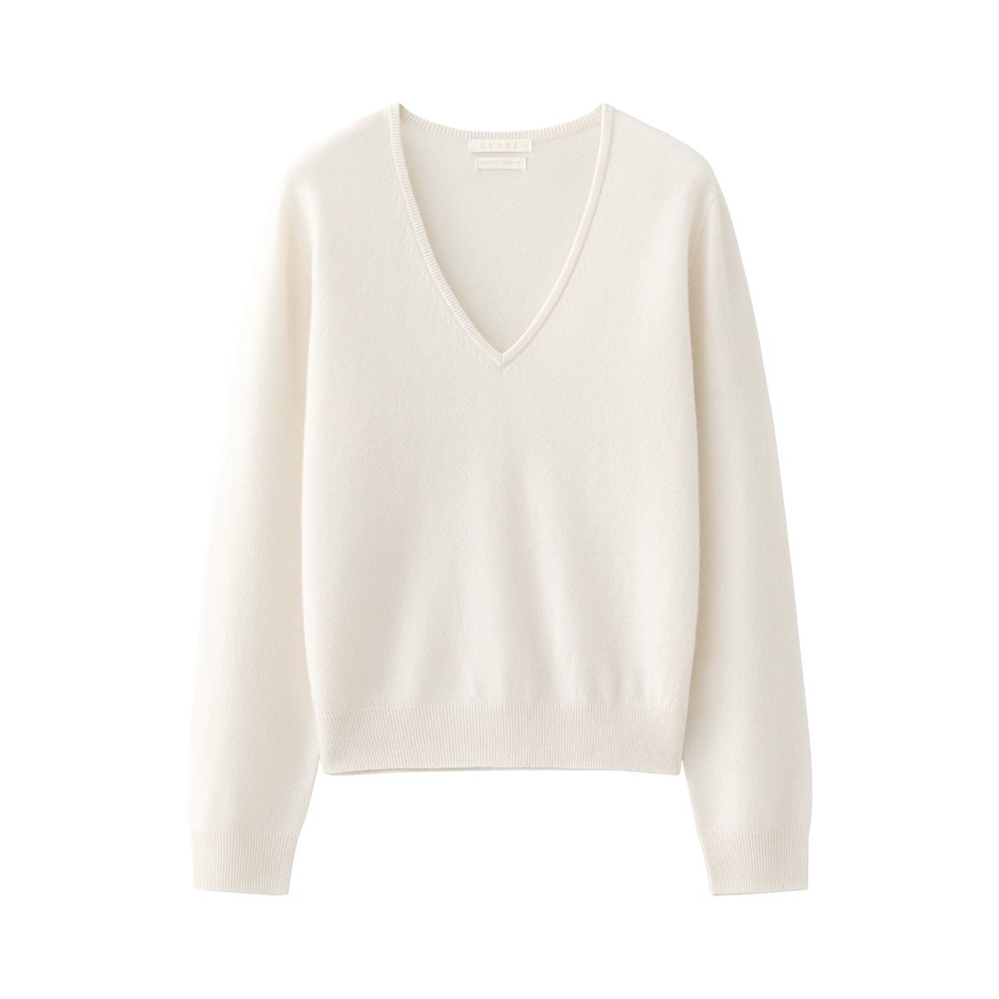 SBF3CK03WIV (W) Suare Women Fine Cashmere 100 Wholegarment V-Neck Knit Ivory