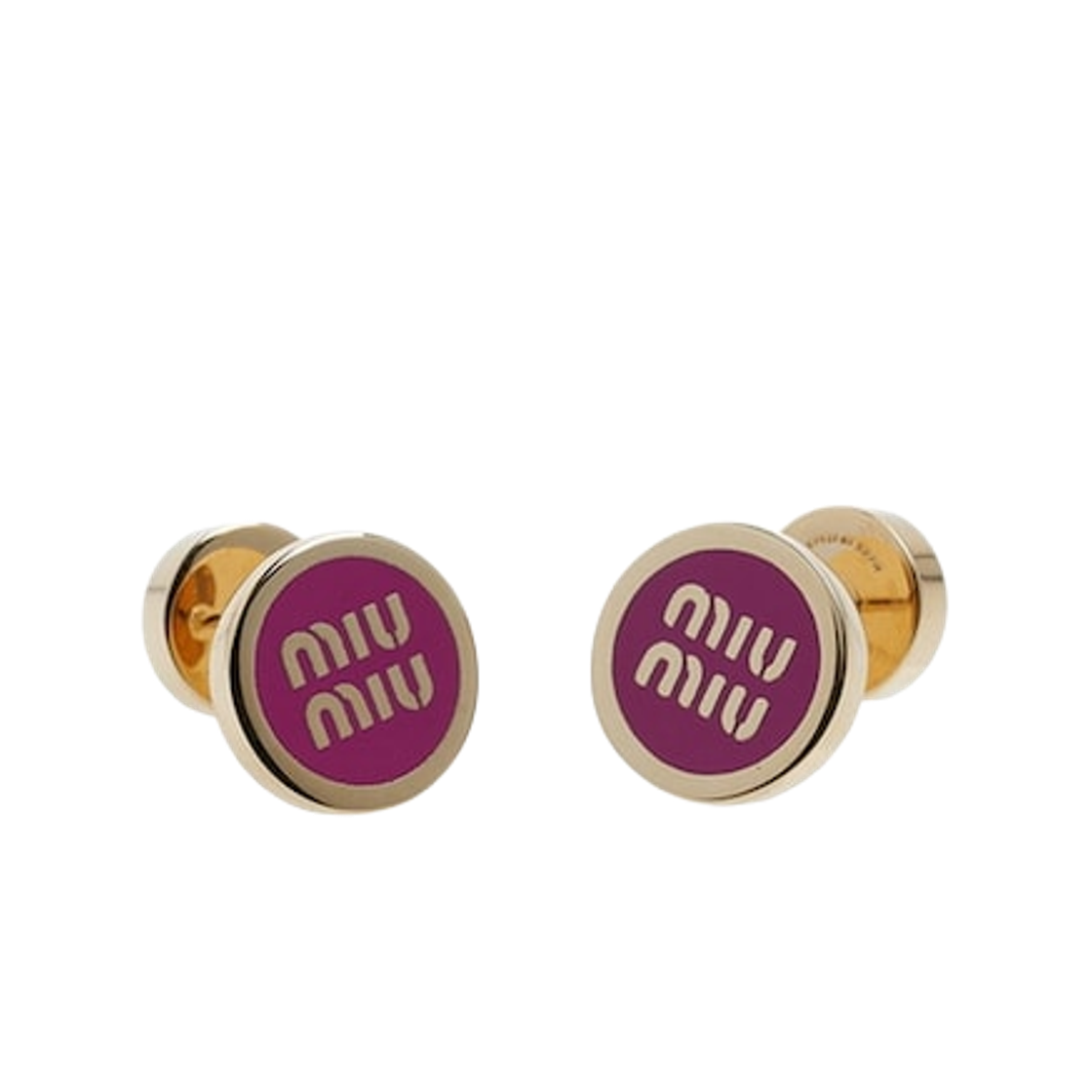 5JO912-2F6T-F0029 (W) Miu Miu Enameled Metal Earrings Pink