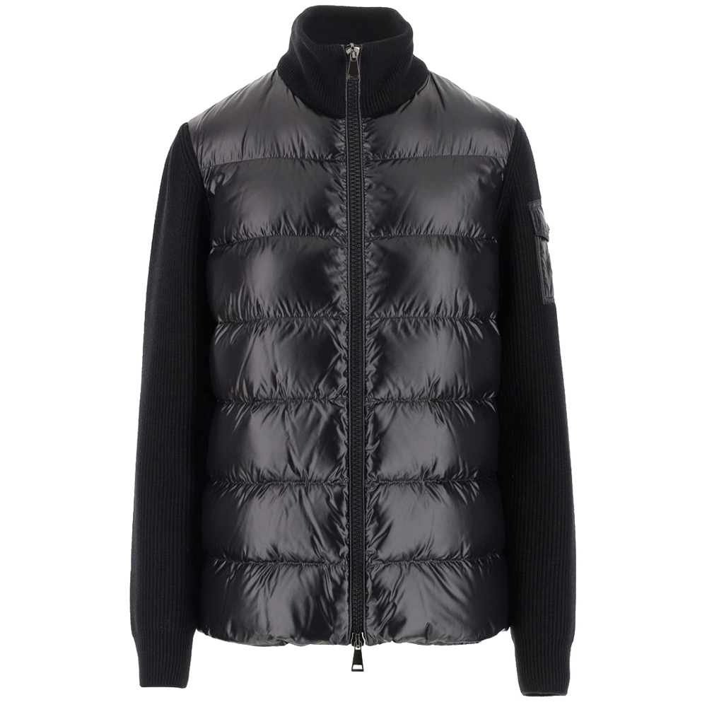 [15% 쿠폰] 몽클레르 로고 패치 니트 믹스 패딩 블랙 - 24FW([15% 쿠폰] Moncler Logo Patch Knit Mix Down Jacket Black - 24FW) - 2