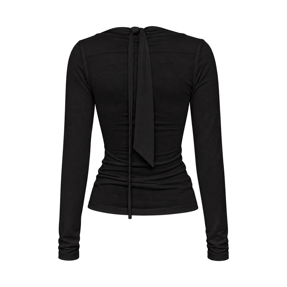 준수이 드레이프 스카프 탑 블랙(JUNSUI Draped Scarf Top Black) - 2