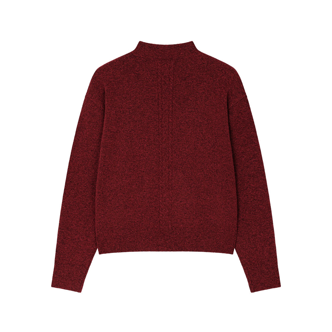 웨이비니스 슬릿 모크 넥 카디건 버건디(Waviness Slit Mock Neck Cardigan Burgundy) - 2