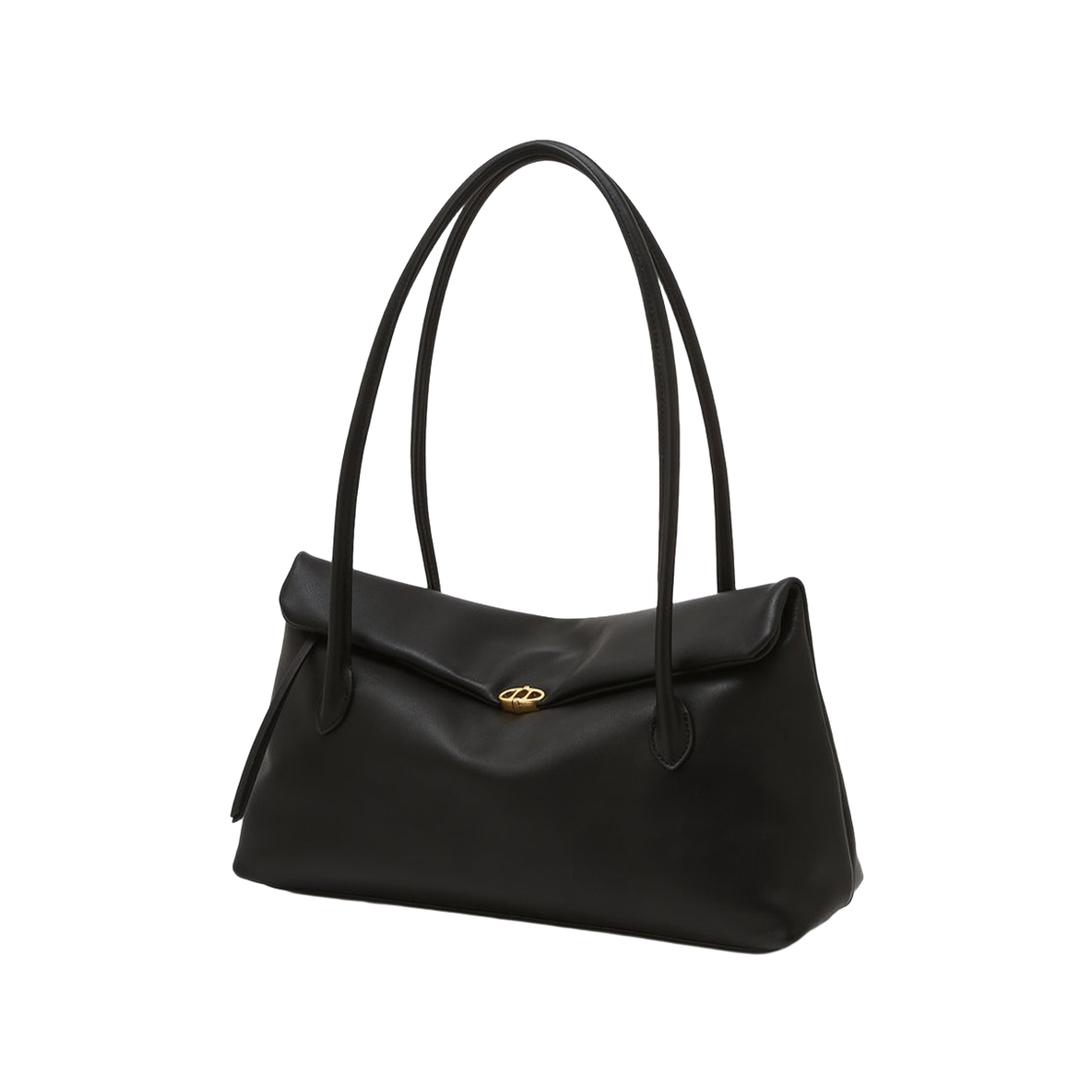 AABA6F360BK Athe Vanessabruno Acc [Rea] Black Leather Rea Flap Shoulder Bag M Black
