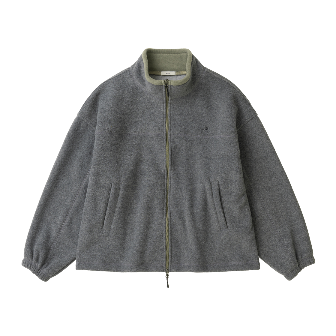 EFWOTAT057CHA aetoa Cozy Fleece Full Zip-Up Charcoal