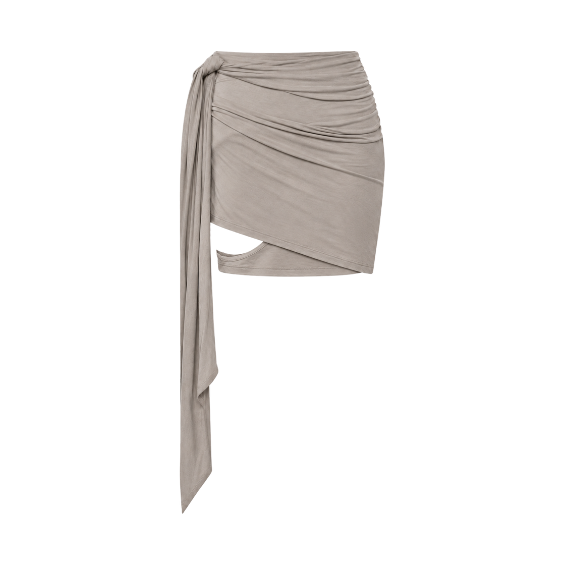 JS26FWSK01OG JUNSUI 2-Way Draped Midi Skirt Oyster Gray
