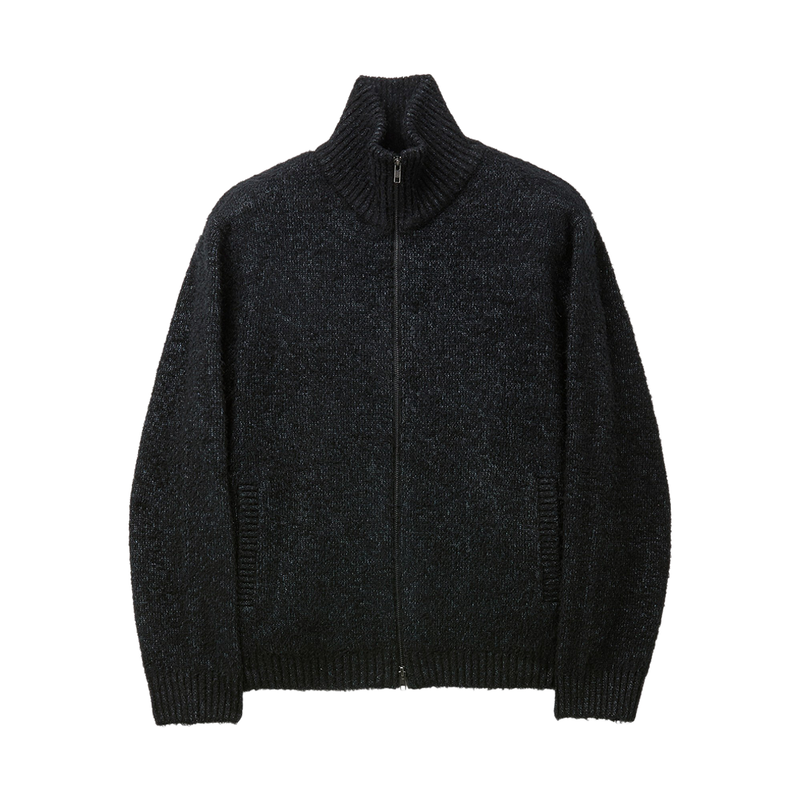 커스텀멜로우 집업 가디건 블랙(Customellow Zip-Up Cardigan Black)