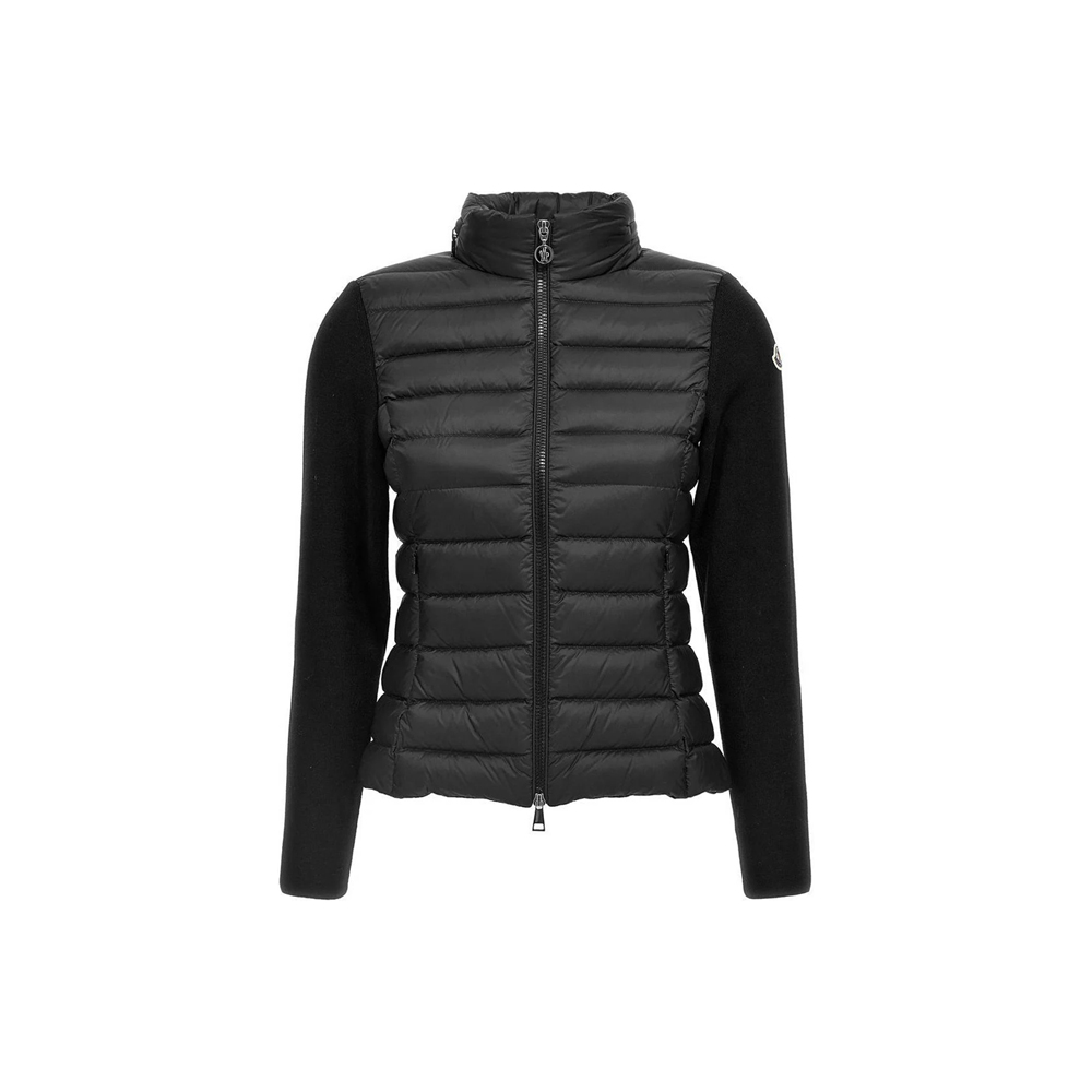 [15% 쿠폰] 몽클레르 로고 패치 니트 믹스 패딩 자켓 블랙 - 26FW([15% 쿠폰] Moncler Logo Patch Knit Mix Down Jacket Black - 26FW) - 2