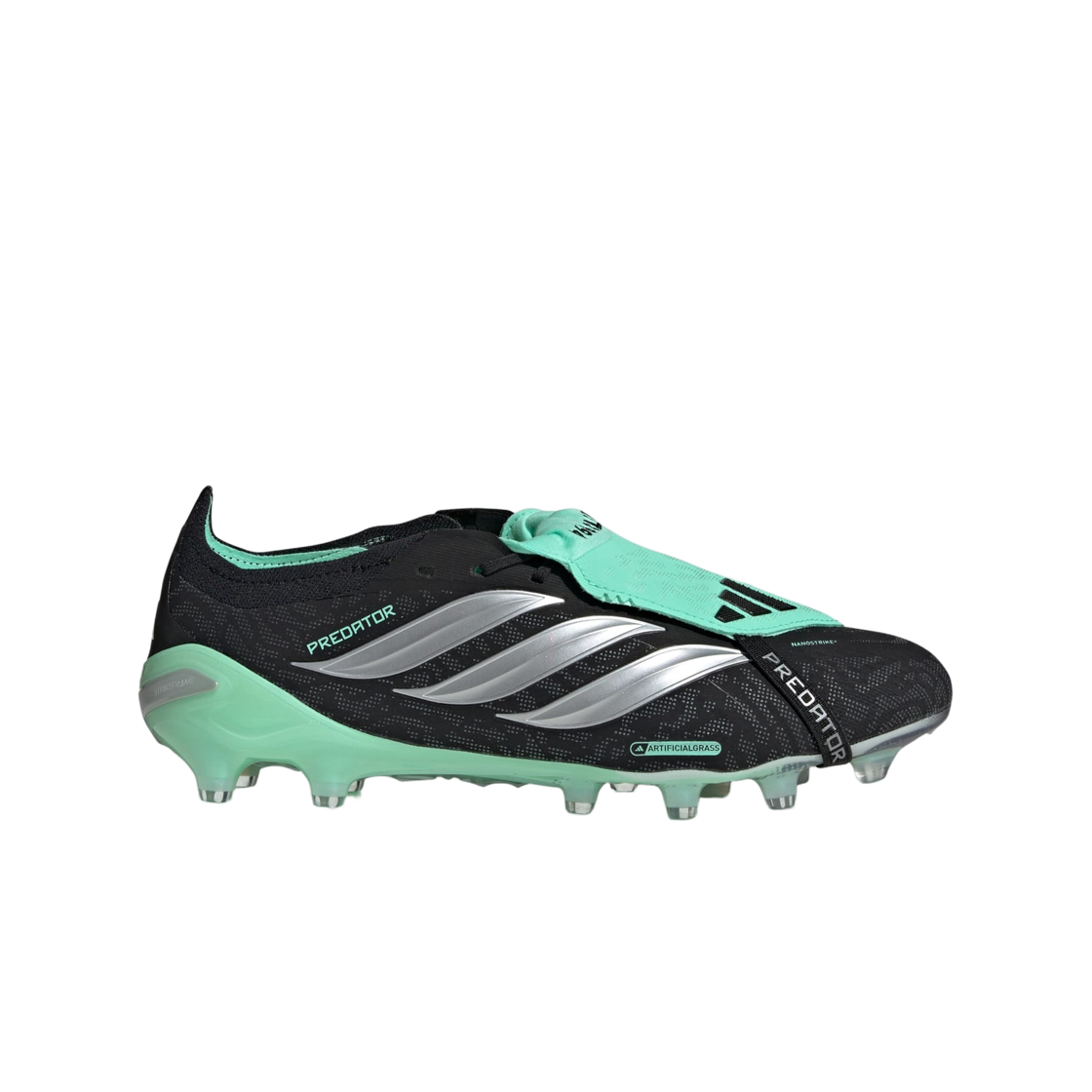 IH4709 Adidas Predator Elite Fold Over Tongue Artificial Ground Football Core Black Silver Metallic
