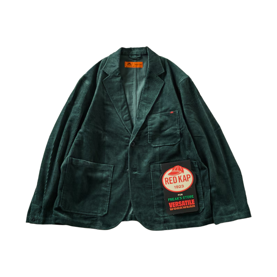 프릭스 스토어 x 레드 캡 익스클루시브 SMU KP-10 릴렉스드 핏 코듀로이 자켓 다크 그린(Freak's Store x Red Kap Exclusive SMU KP-10 Relaxed Fit Corduroy Jacket Dark Green) - 1