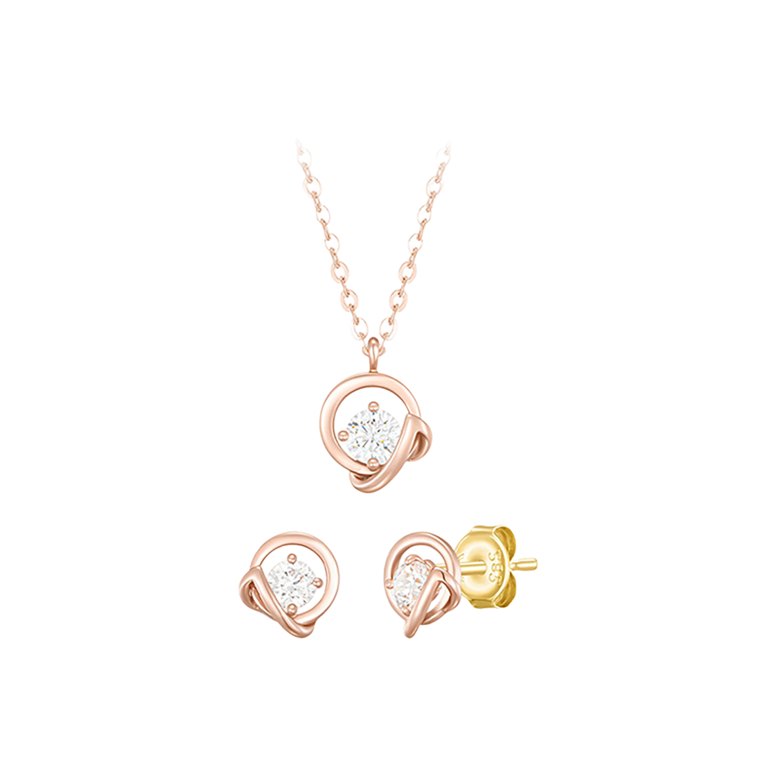 SET-J0-0426 Jestina Jestina Eter 14K 목걸이+귀걸이 세트 (Set-J0-0426)