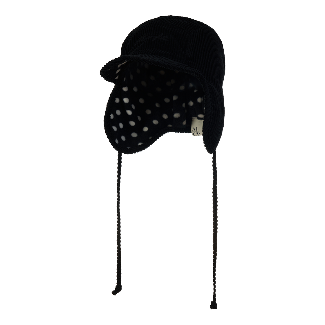 AL26FWTR05SBK Allincomplete Polka Dot Fleece Trooper Hat Black