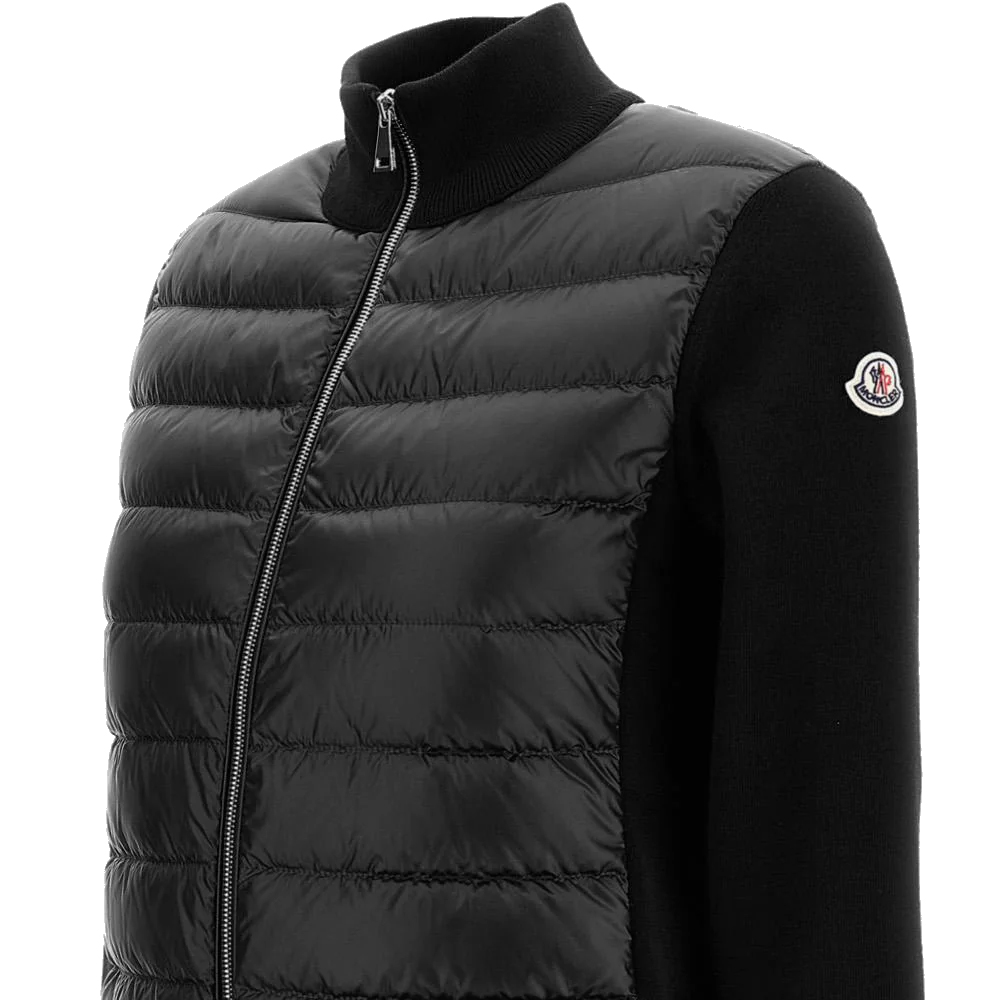 [15% 쿠폰] 몽클레르 로고 패치 믹스 니트 패딩 자켓 블랙 - 26SS([15% 쿠폰] Moncler Logo Patch Knit Mix Down Jacket Black - 26SS) - 4