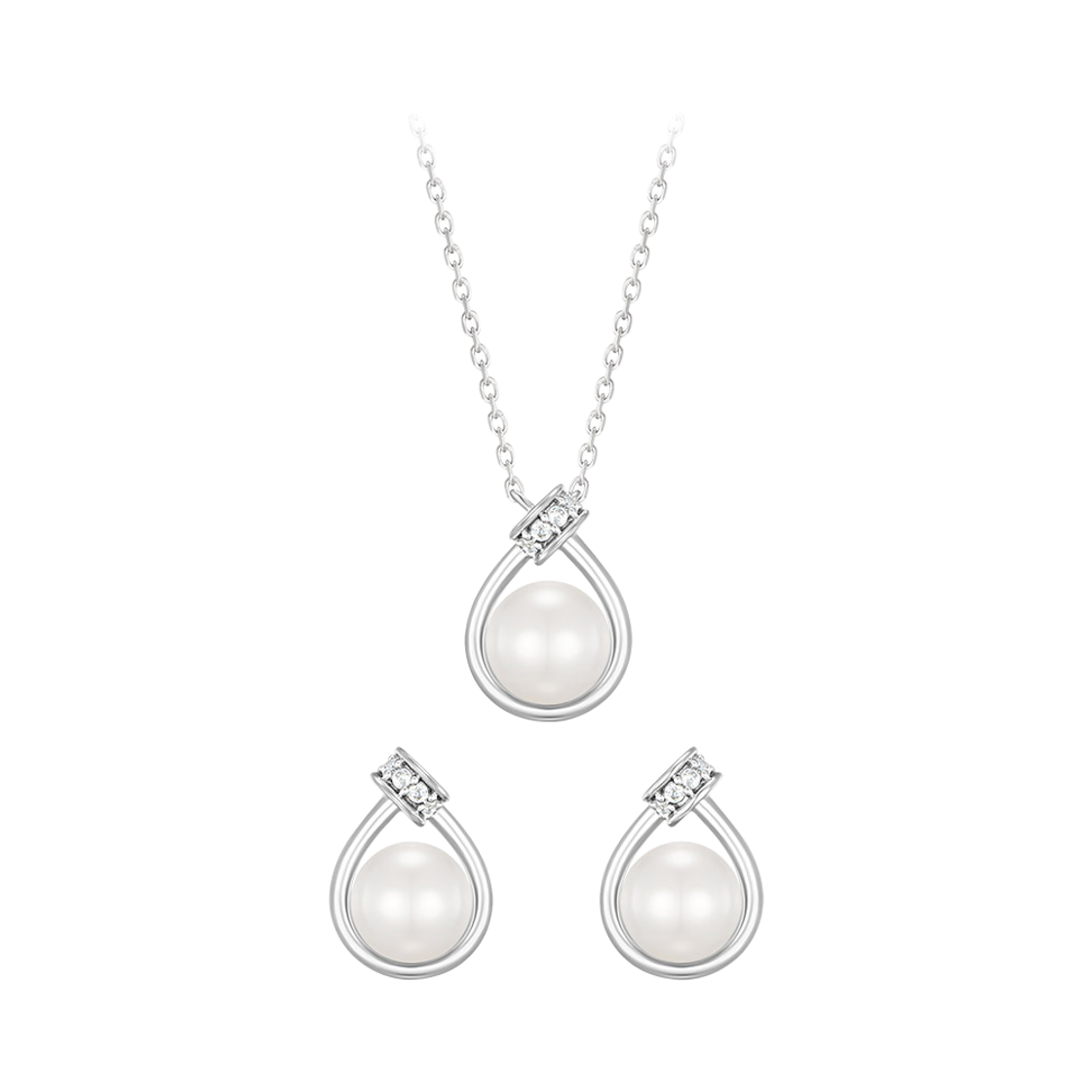SET-J0-1108 Jestina [아이유 Pick] Perlina 목걸이+귀걸이 세트 (Set-J0-1108)
