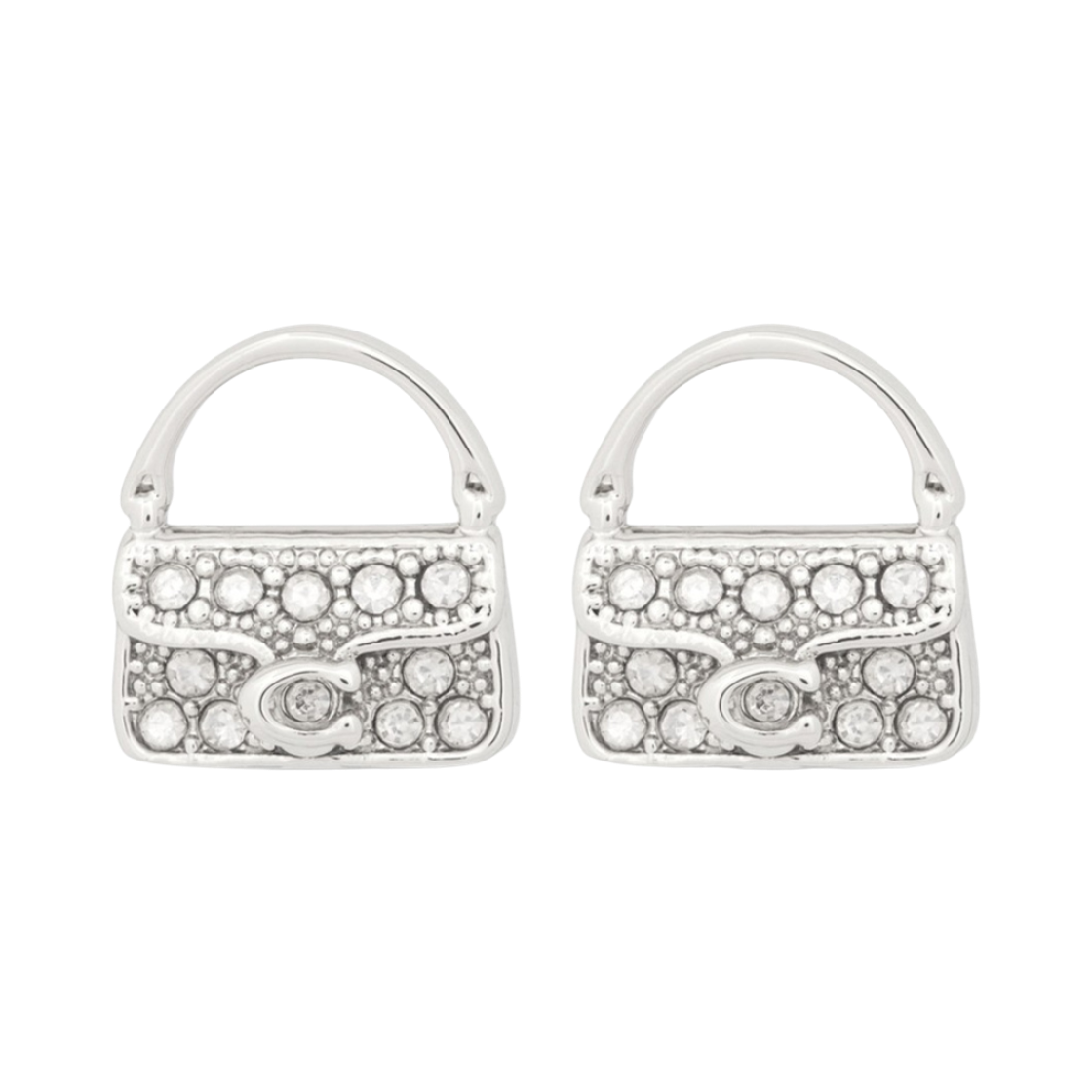 599126-RHO111 (W) Coach Tabby Earrings Silver