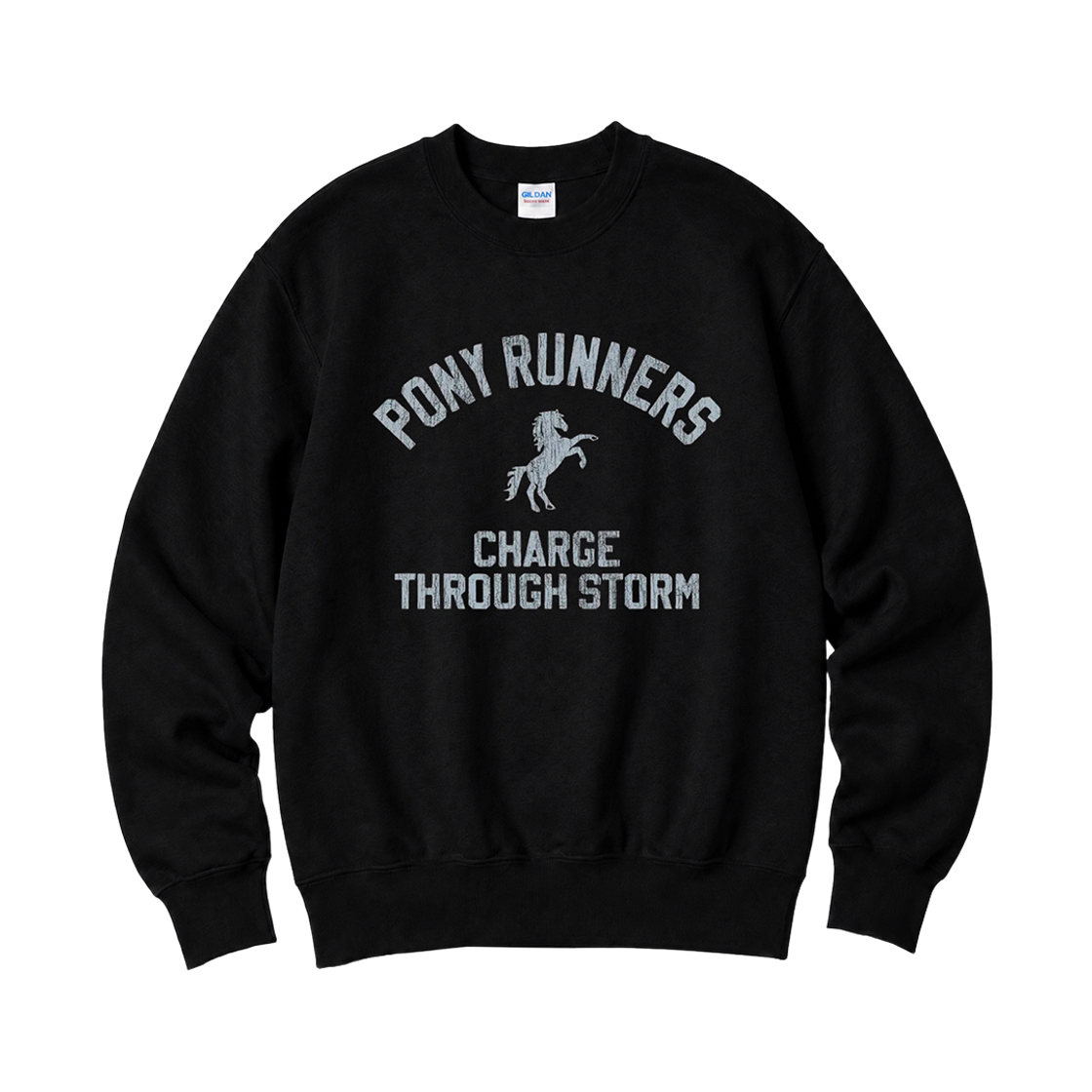88000 Gildan X Vintage Collection PONY RUNNERS Crewneck Sweat shirt Black