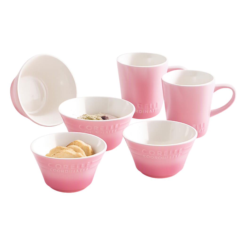 코렐 코디네이츠 브리즈스톤 6P_핑크(Corelle Coordinates Breeze Stone 6‑Piece Set (Pink))