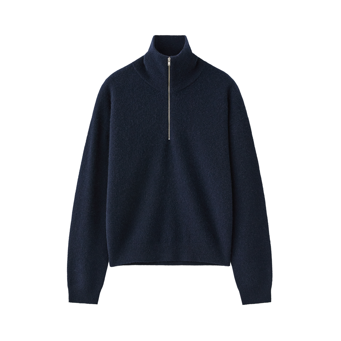 (W) 수아레 우먼 파인 캐시미어 100 하프 집업 니트 네이비((W) Suare Women Fine Cashmere 100 Half-Zip Knit Navy) - 1