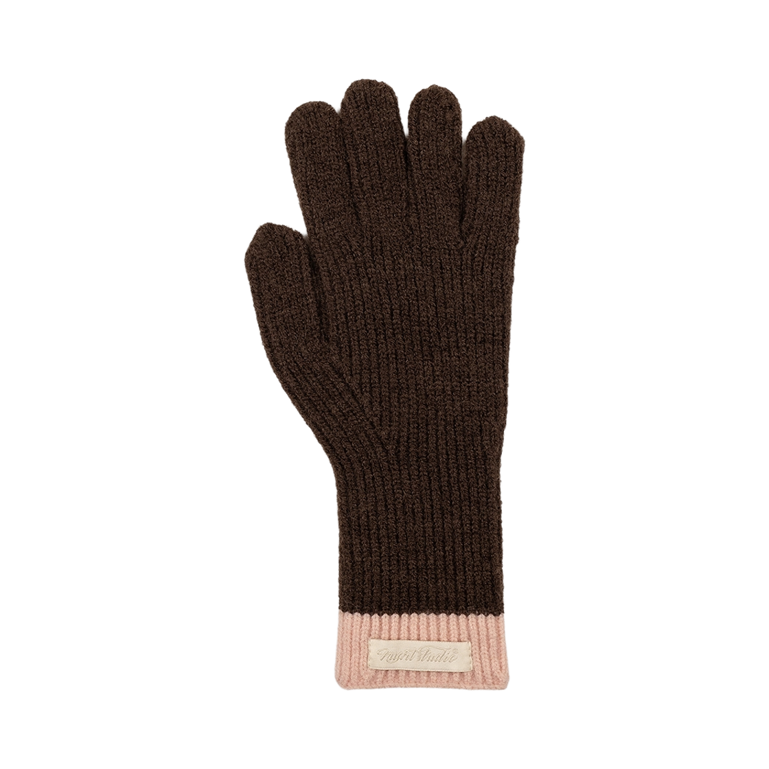 누아트스튜디오 클래식 소프트 핑거홀 투톤 장갑 브라운 핑크(NUARTSTUDIO Classic Soft Fingerhole Two-Tone Gloves Brown Pink)