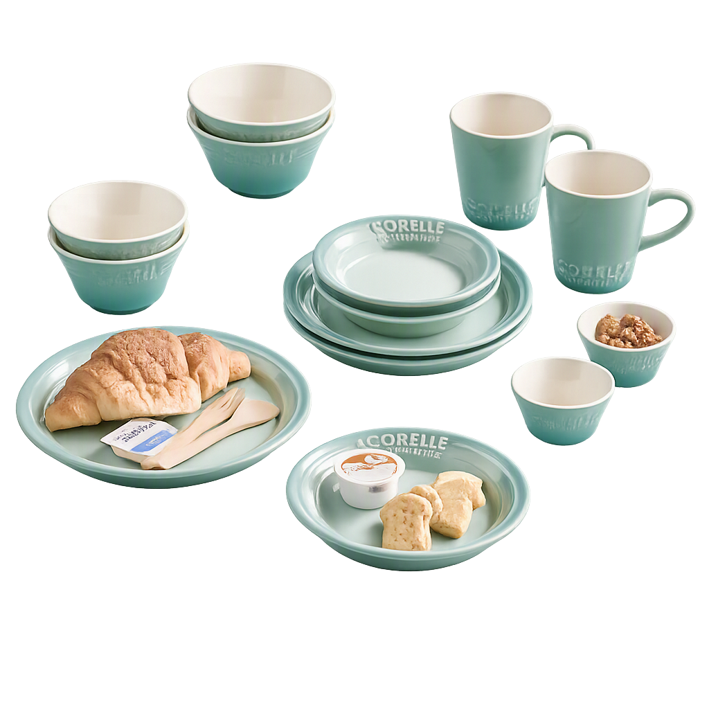 코렐 코디네이츠 브리즈스톤 14P_그린(Corelle Coordinates Breeze Stone 14‑Piece Set (Green))