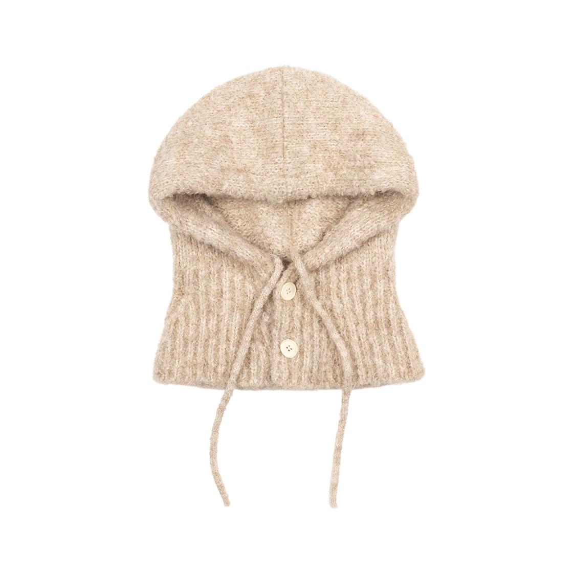 26NSITEM55 NUARTSTUDIO Button Brushed Balaclava Light Brown