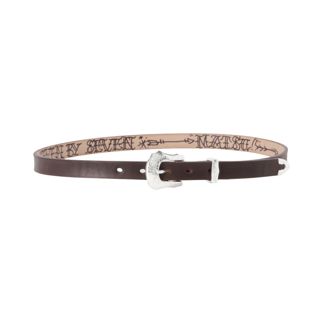 KM6DBE1SS07BR Seven By Seven x Rooster King & Co., Narrow Western Belt Brown - 26FW