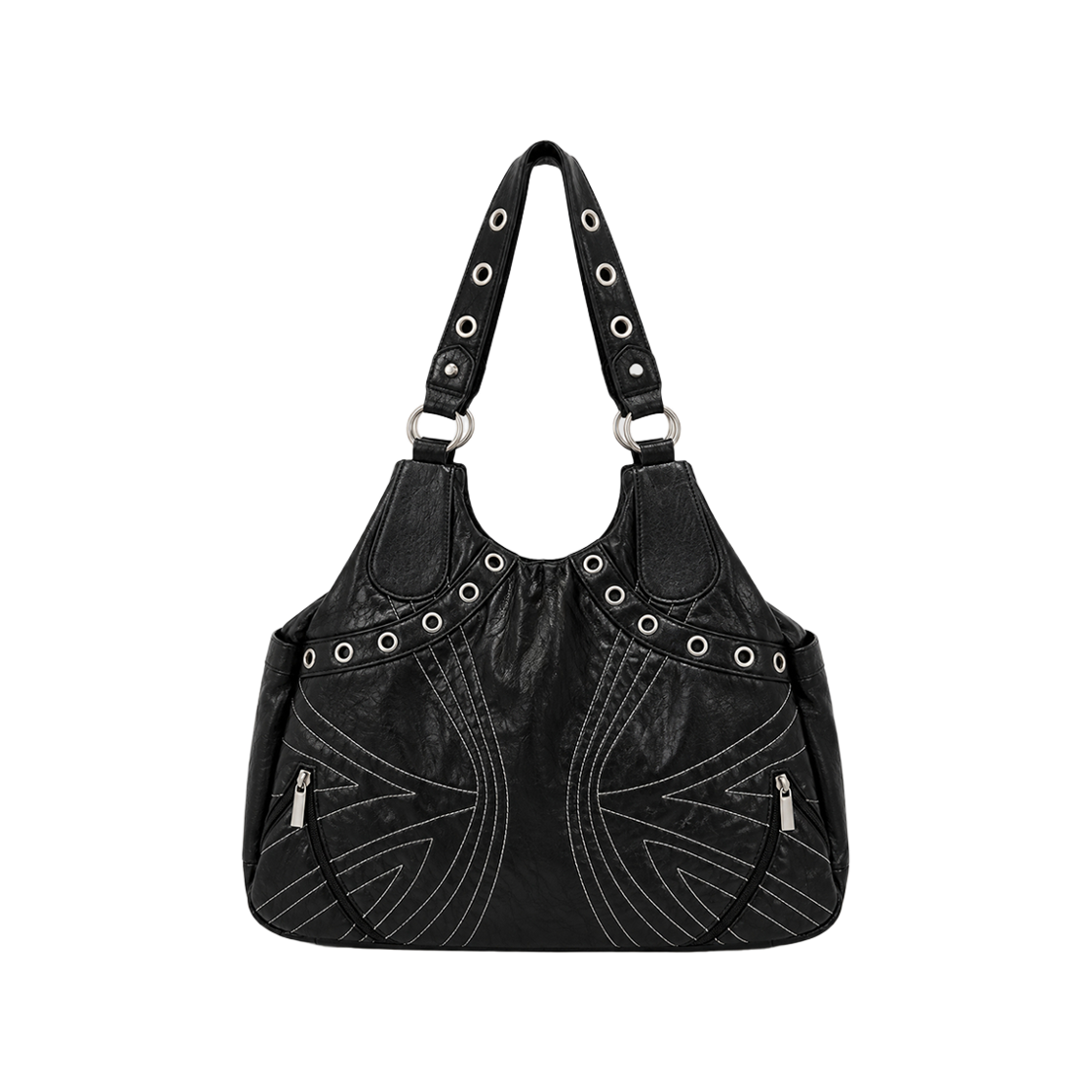 VC06BAG02 Visual Collector Signature Eyelet Stud Bag Black