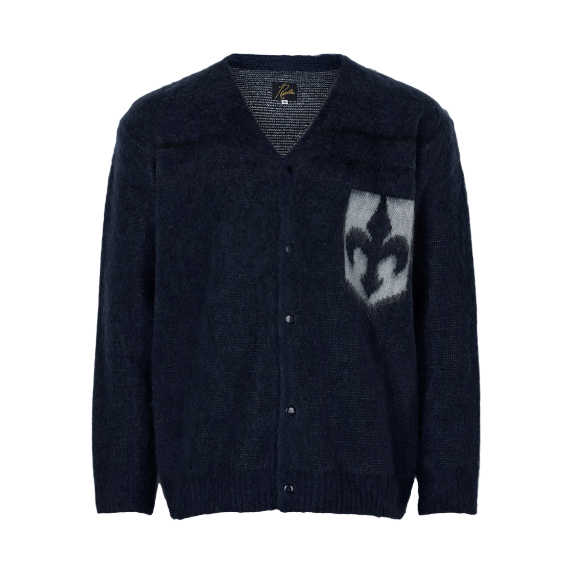 [15% 쿠폰] 니들스 남성 모헤어 엠블럼 가디건 네이비 RW358 NAVY([15% 쿠폰] Needles Mohair Cardigan Emblem Navy)