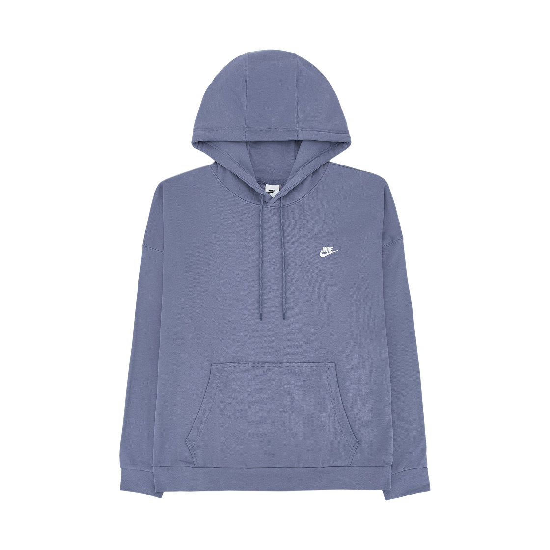 HJ1817-499 Nike Club Fleece Oversized French Terry Pullover Hoodie World Indigo White - Asia