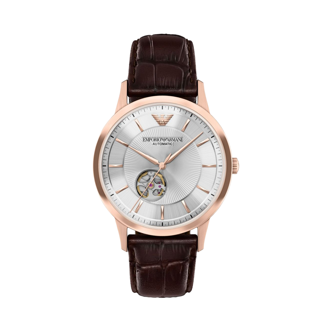 AR60098 Emporio Armani Archetipo Automatic Three-Hand 43mm Stainless Steel Leather Silver Brown