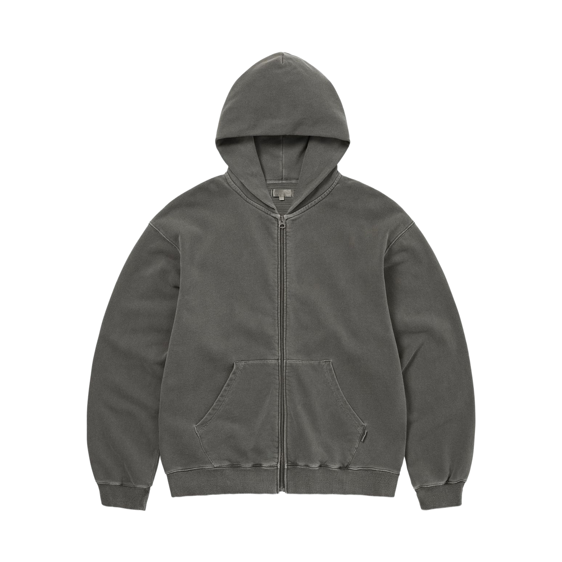 TN263TSWHZ04CHA thisisneverthat Faded Thermal Zip Up Hoodie Charcoal