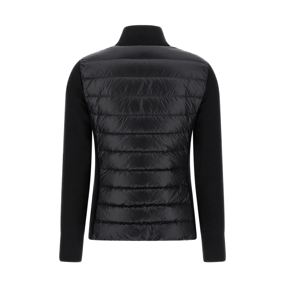 [15% 쿠폰] 몽클레르 로고 패치 니트 믹스 집업 경량 패딩 블랙 - 25FW([15% 쿠폰] Moncler Logo Patch Knit Mix Zip-Up Lightweight Down Jacket Black - 25FW) - 3