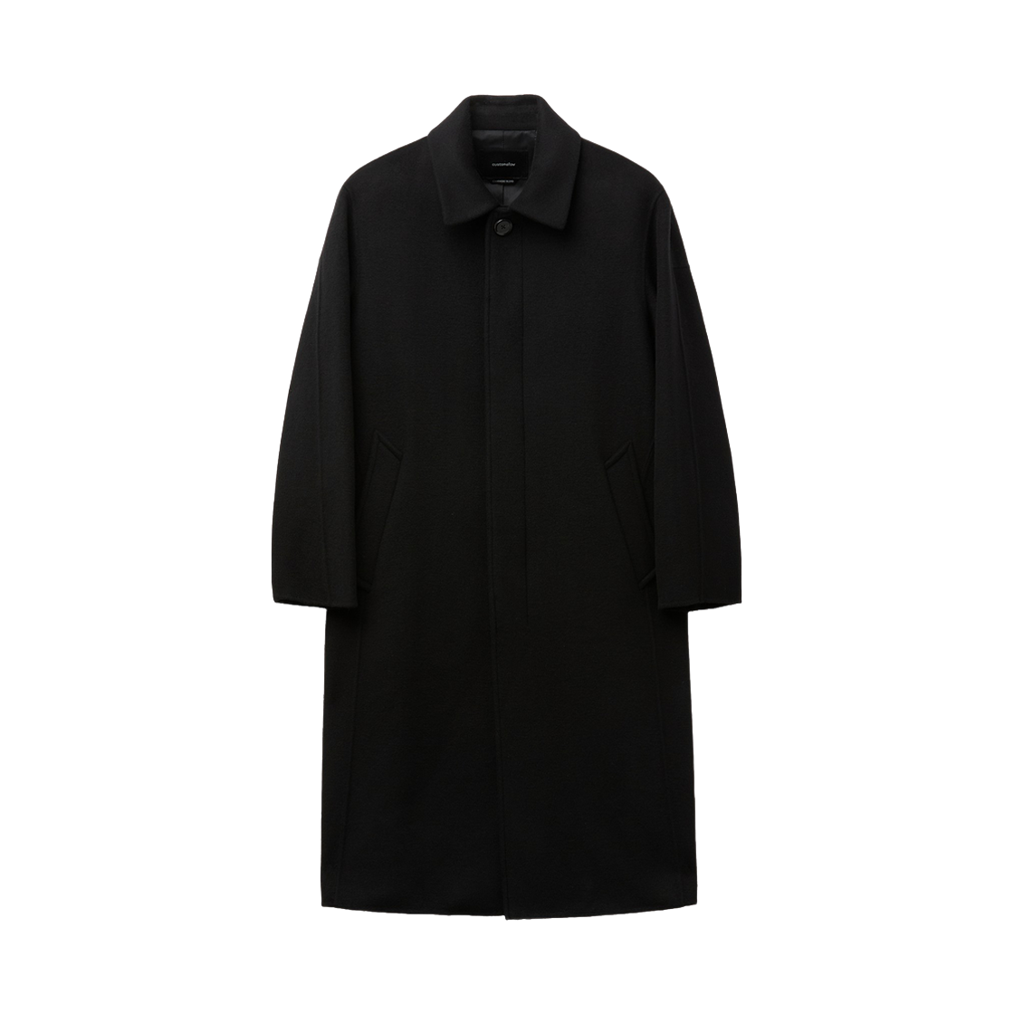 CWCAW26611BKX Customellow Cashmere Handmade Balmacaan Coat Black