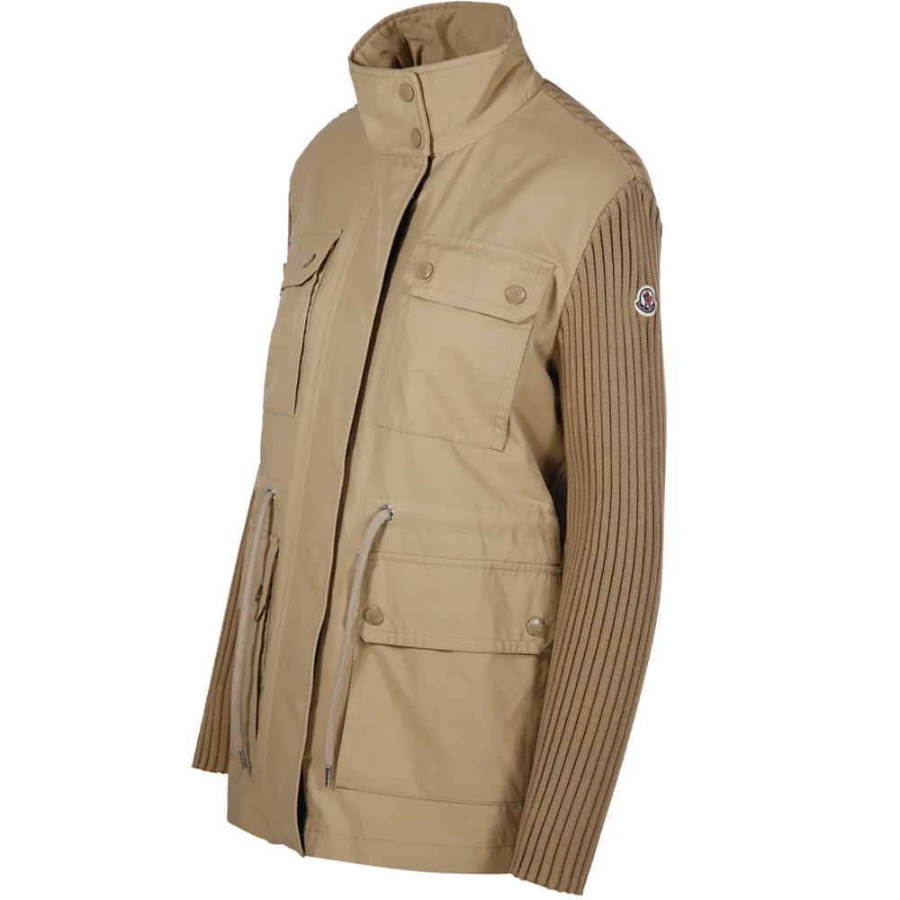 [15% 쿠폰] 몽클레르 로고 패치 믹스 니트 자켓 베이지 - 24SS([15% 쿠폰] Moncler Logo Patch Mix Knit Jacket Beige - 24SS) - 4