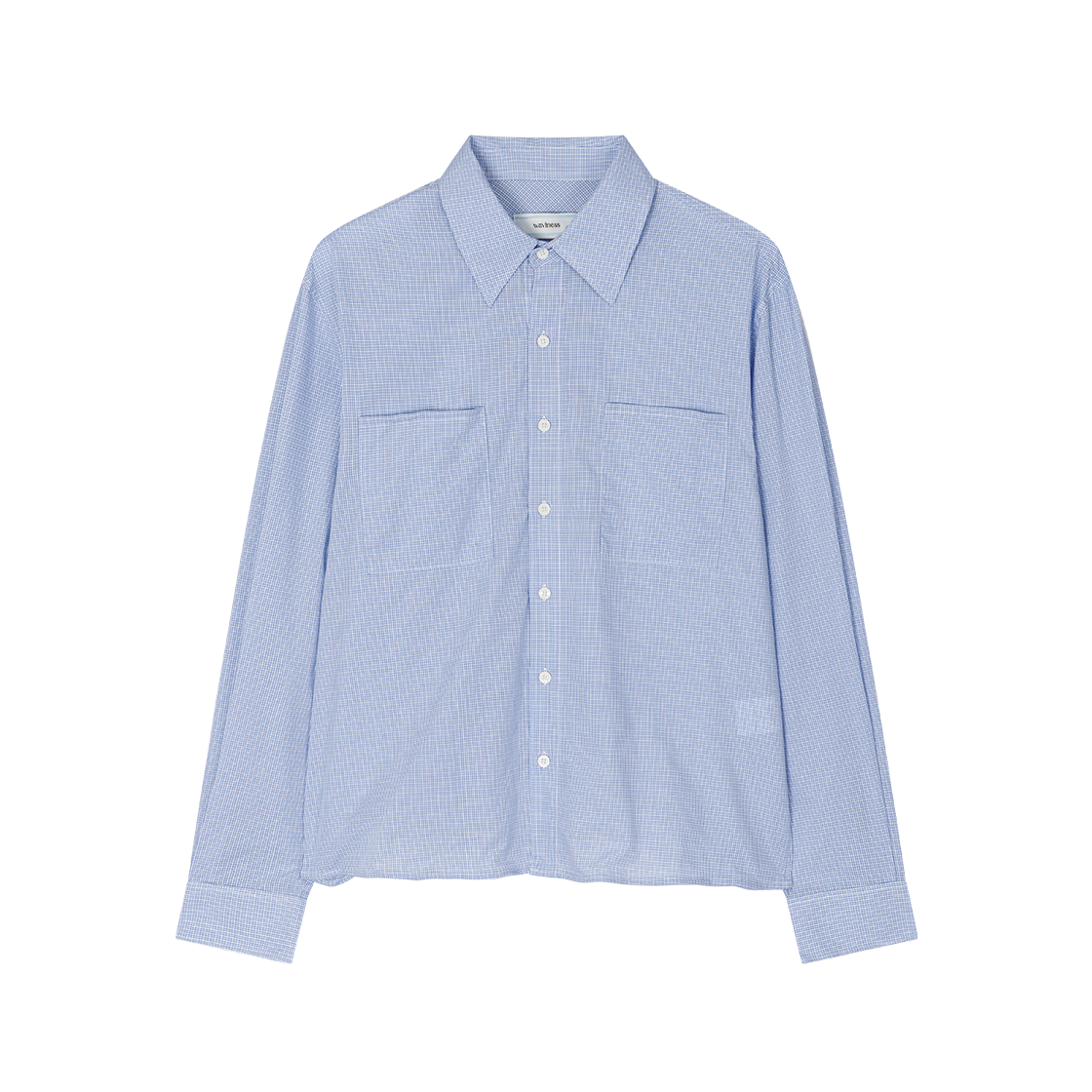 WVNS26337 Waviness Wire Detail Check Shirt Sky Blue