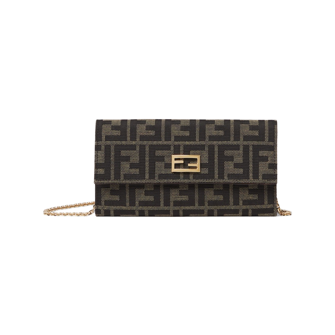 8M0596B1JYF0VAT Fendi Tube Chain Wallet Brown