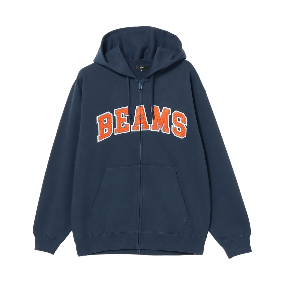 빔즈 로고 베이직 풀 집 후드 네이비(Beams Logo Basic Full Zip Hoodie Navy) - 1