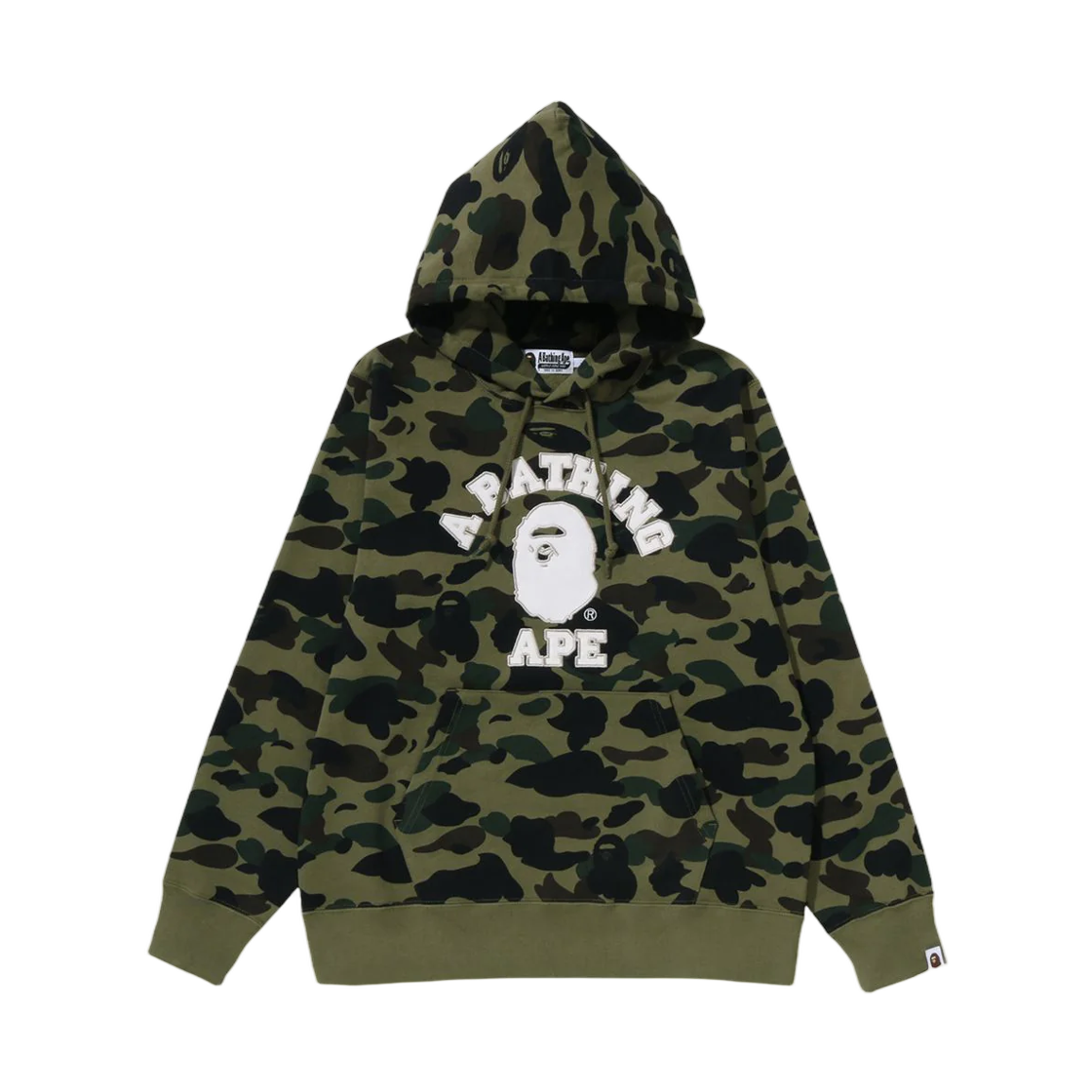 - BAPE 1st Camo College Pullover Hoodie Green