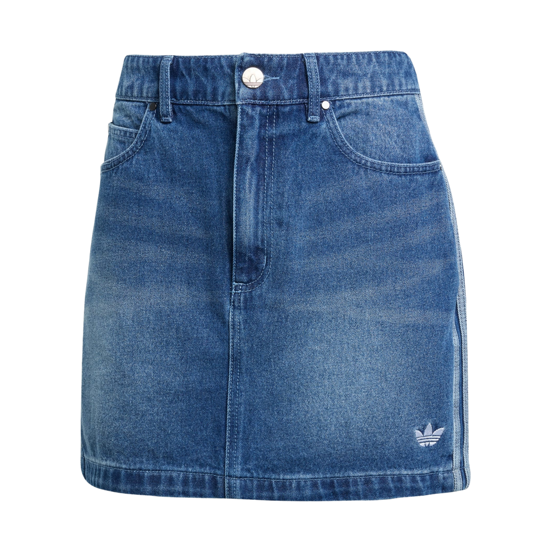 JW2649 (W) Adidas Adicolor 3-Stripes Denim Mini Skirt Indigo Denim - KR Sizing