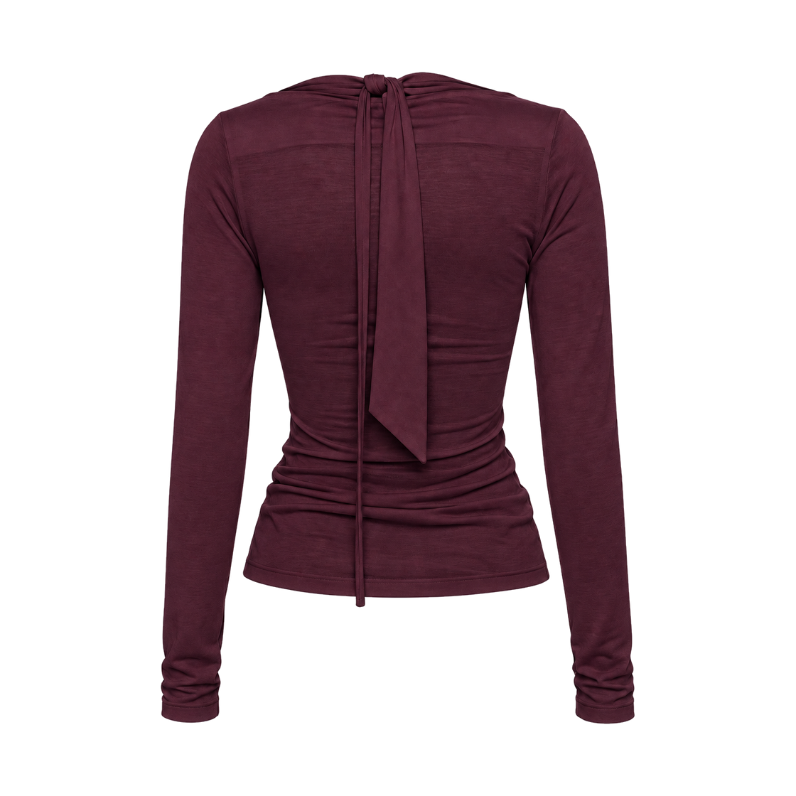 준수이 드레이프 스카프 탑 플럼(JUNSUI Draped Scarf Top Plum) - 2