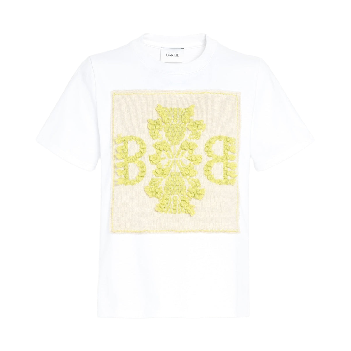 (W) 배리 캐시미어 B 로고 패치 티셔츠 라이트 그린((W) Barrie Cashmere B Logo Patch T-Shirt Light Green)