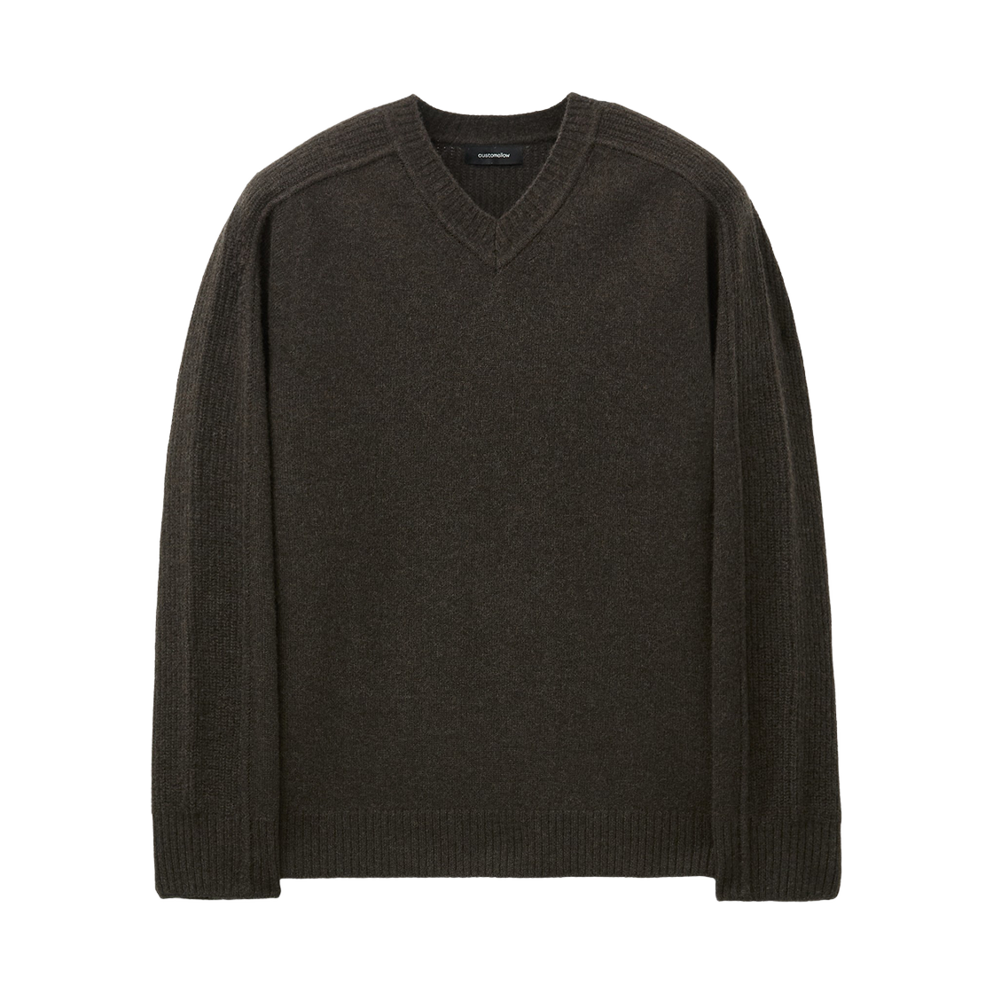 커스텀멜로우 울 브이넥 스웨터 브라운(Customellow Wool V-Neck Sweater Brown)