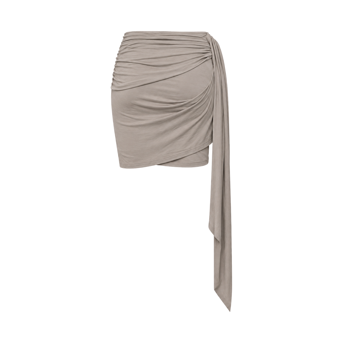 준수이 투웨이 드레이프 미디 스커트 오이스터 그레이(JUNSUI 2-Way Draped Midi Skirt Oyster Gray) - 2