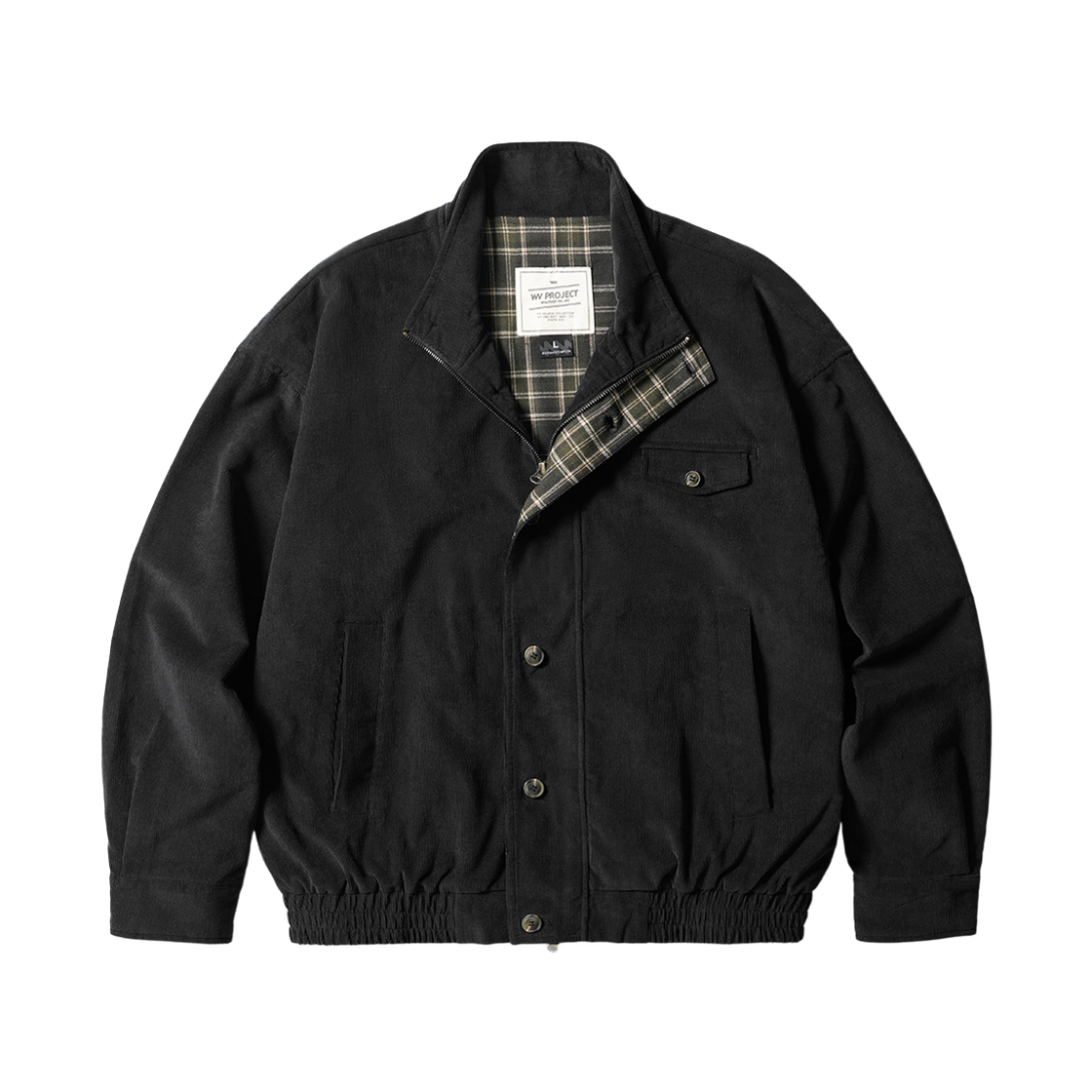 더블유브이프로젝트 더프 코듀로이 넥업 자켓 블랙 JIOT7873(WV PROJECT Duph Corduroy Neck Up Jacket Black JIOT7873)