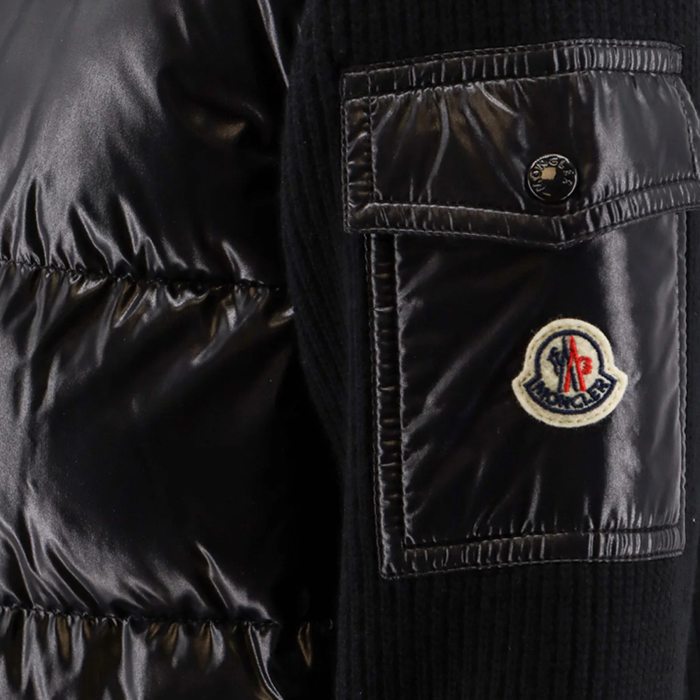 [15% 쿠폰] 몽클레르 로고 패치 니트 믹스 패딩 블랙 - 24FW([15% 쿠폰] Moncler Logo Patch Knit Mix Down Jacket Black - 24FW) - 4